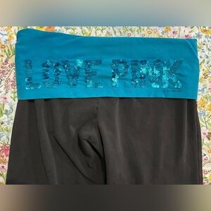 Victoria's Secret PINK Yoga Leggings - Teal & Black Y2K